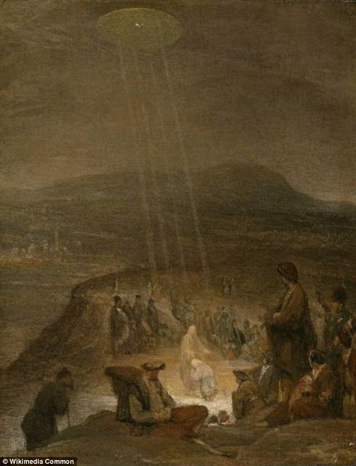 UFO trong bức tranh "Lễ rửa tội của Chúa".